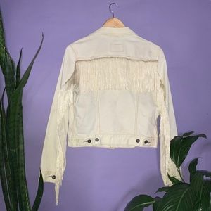 Levi Beige Fringe Jacket M
